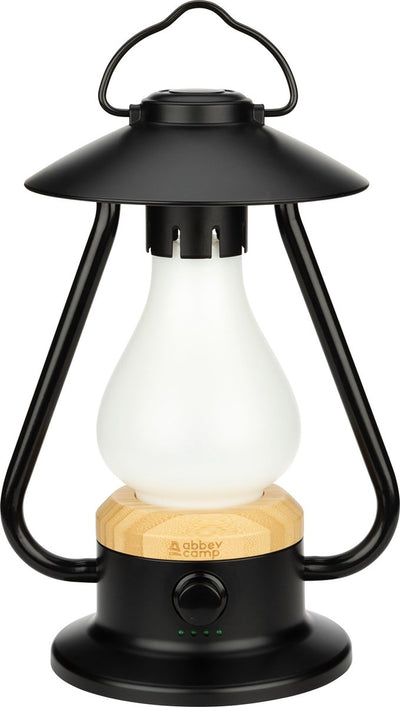 Abbey camp retro oplaadbare led lantaarn - oslo-279 - zwart