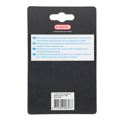 remblokken V-brake zwart 72 x 14 mm 2 stuks