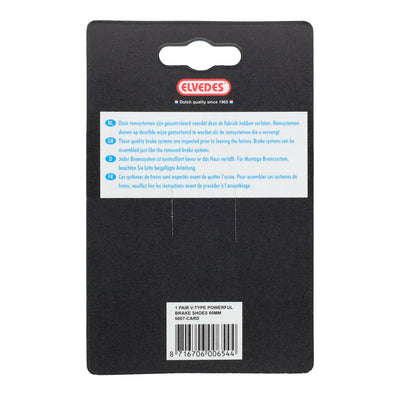 remblokken V-brake 60 x 14 mm zwart 2 stuks