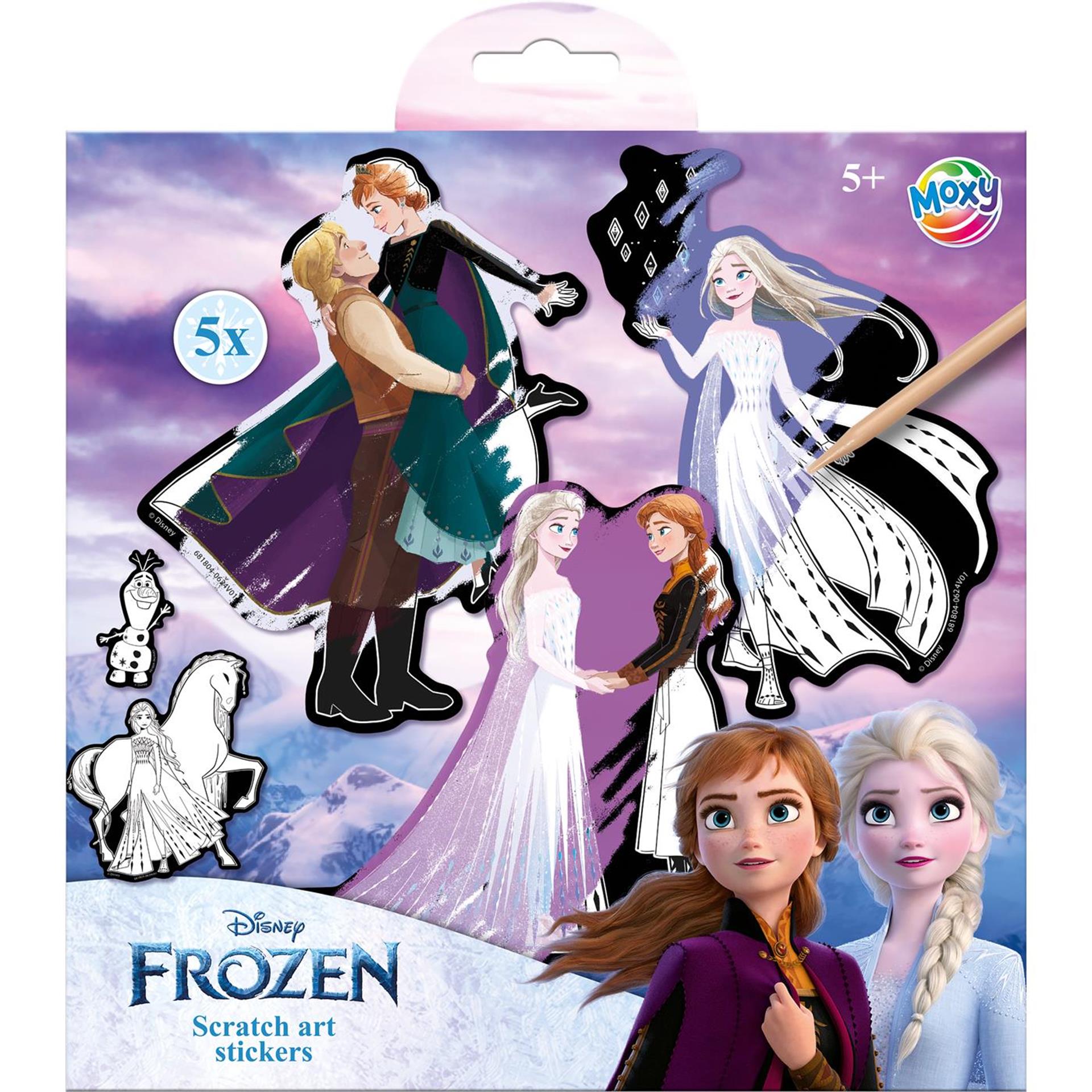 Moxy scratch art stickers - frozen, 6dlg.