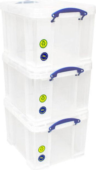 Really useful opbergbox 35 liter pak 3 dozen 480x390x310mm transpara..