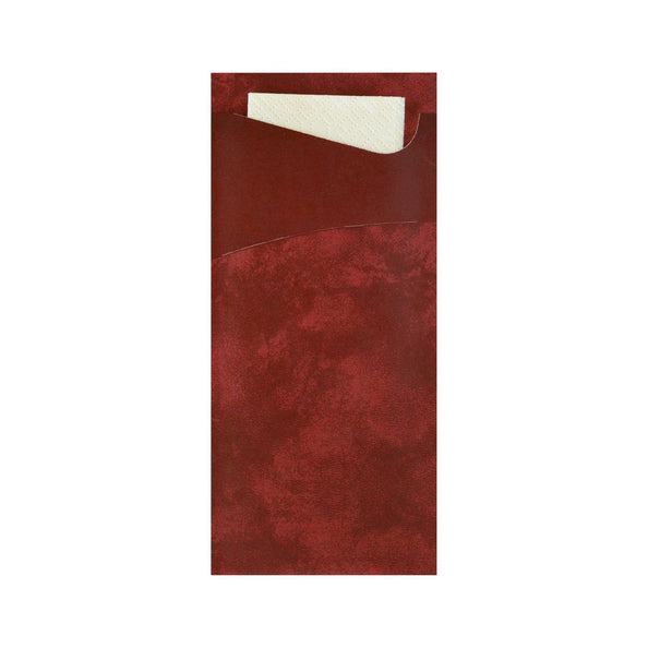 Duni sacchetto bordeaux met 2 laags champagne servet (100 stuks)