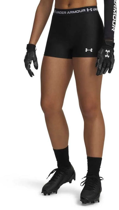 Under armour heatgear shorty-blk dames sportbroek - ultimate zwart - wit
