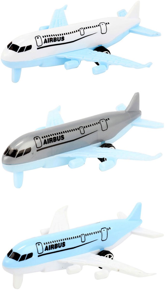 Toi-toys vehicool airbus vliegtuigen - 3st.