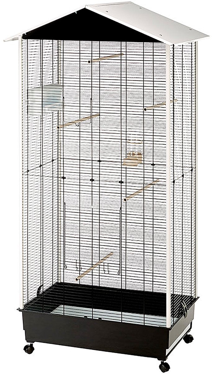 Ferplast nota s vogelkooi buitenvolière - voor kanaries, grasparkieten en exotische vogels - met wielen - 76,5 x 57 x h 161,5 cm s