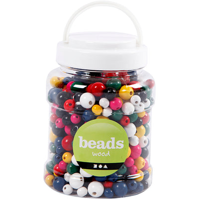 Creativ company houten kralen 12 mm multimix ca 540 stuks diverse kleuren