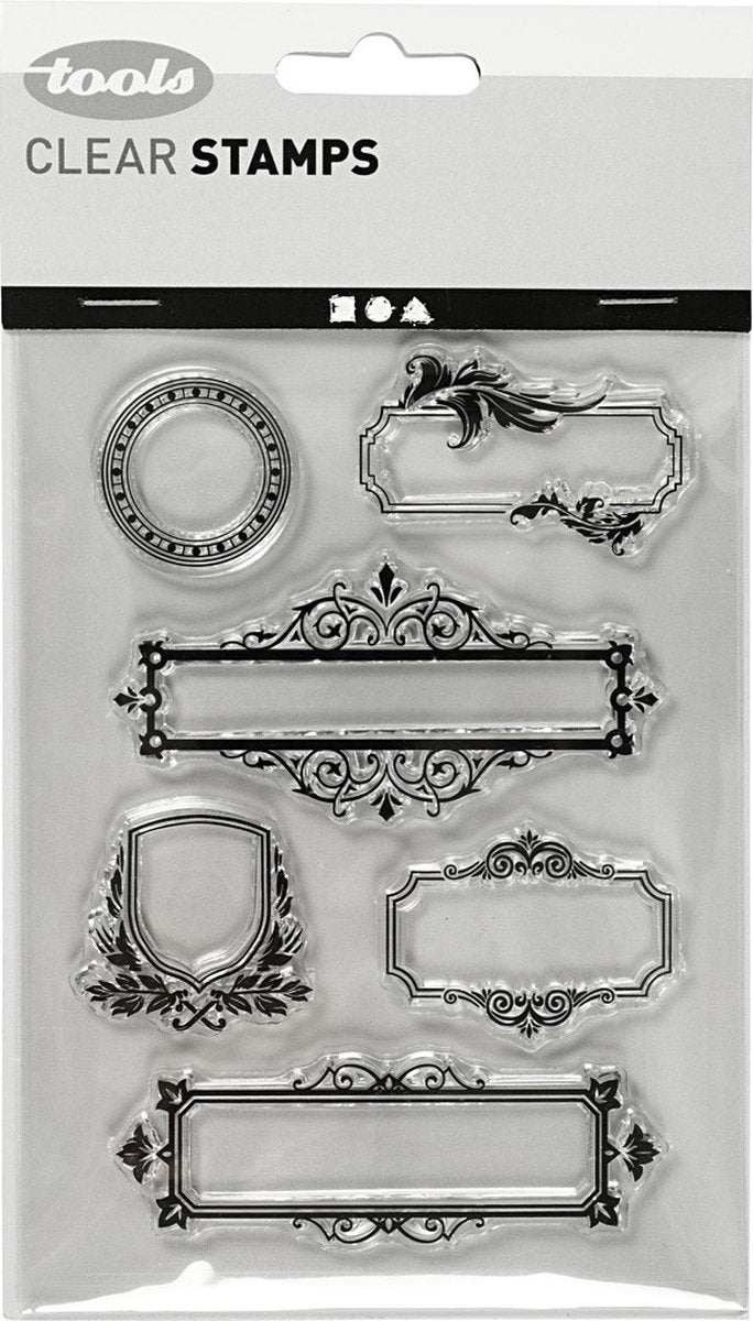 Creativ company cc silicone stempels lijsten ornamenten 15,5 cm
