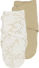 Meyco baby branches uni swaddle inbakerdoek - 2-pack - sand - 0-3 maanden - 1.0 tog