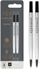 Parker inktnavulling voor rollerballpen | zwarte quink inkt | 2 stuks
