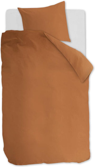 Ambiante cotton uni dekbedovertrek - effen - eenpersoons - 140x200 220 cm - oranje