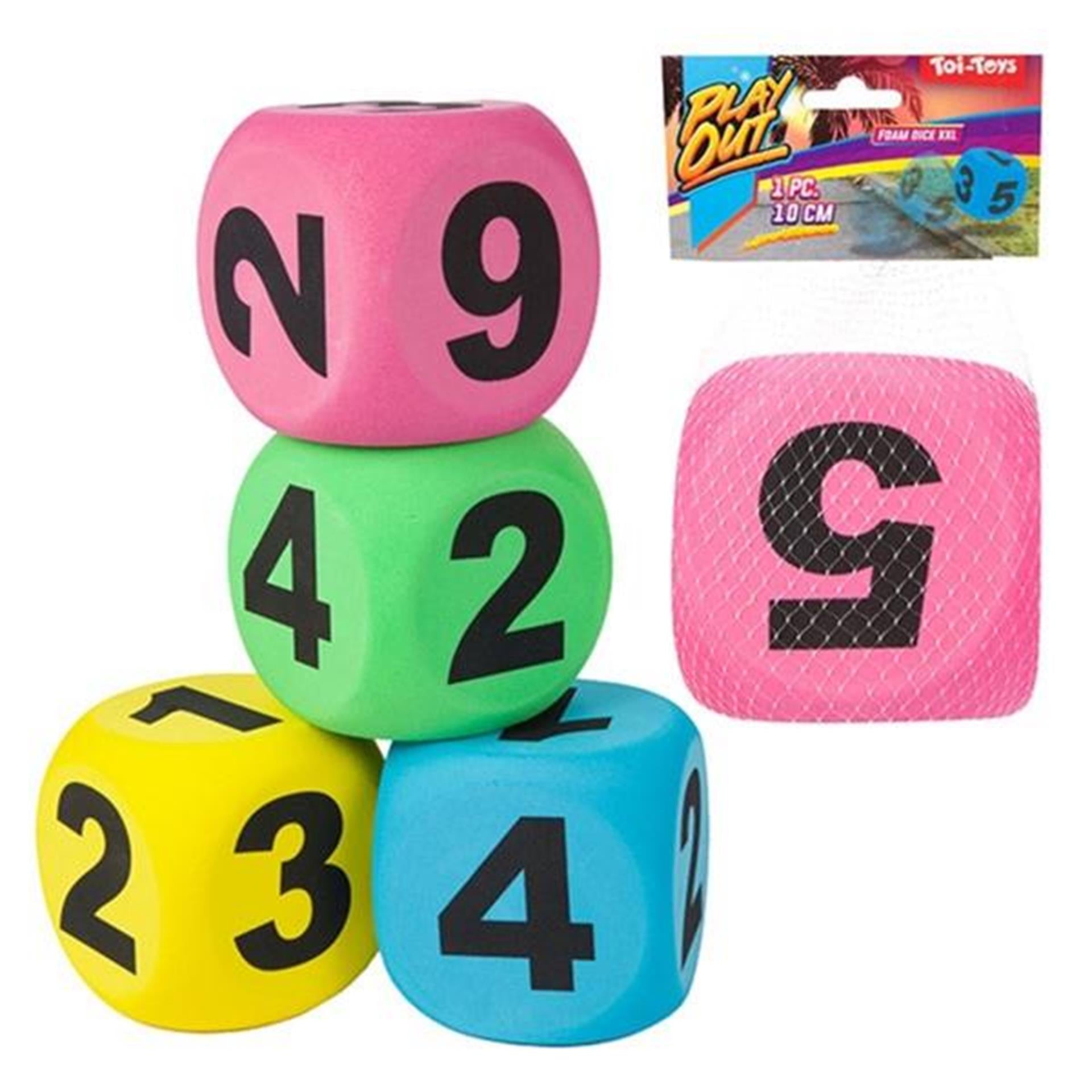 Toi-toys toi toys play out foam dobbelsteen xxl bright 10cm 4 assorti