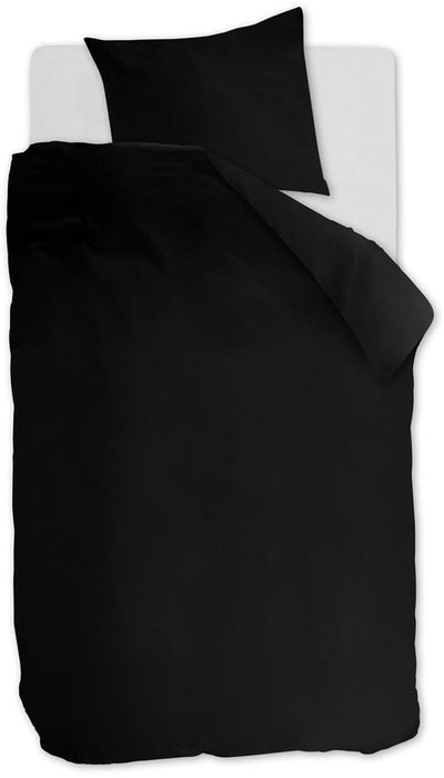 Ambiante cotton uni dekbedovertrek - effen - eenpersoons - 140x200 220 - zwart