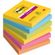 Post-it super sticky notes carnival, 90 vel, ft 76 x 76 mm, pak van 6 blokken