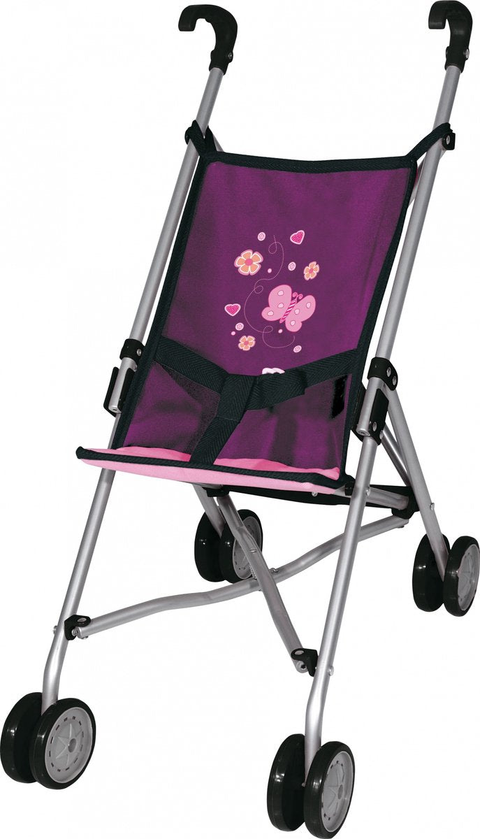 Bayer design - poppenbuggy - paars met vlinder