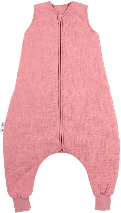 Meyco baby uni baby winter slaapoverall jumper - pre-washed hydrofiel - rose - 104cm - 2.0 tog
