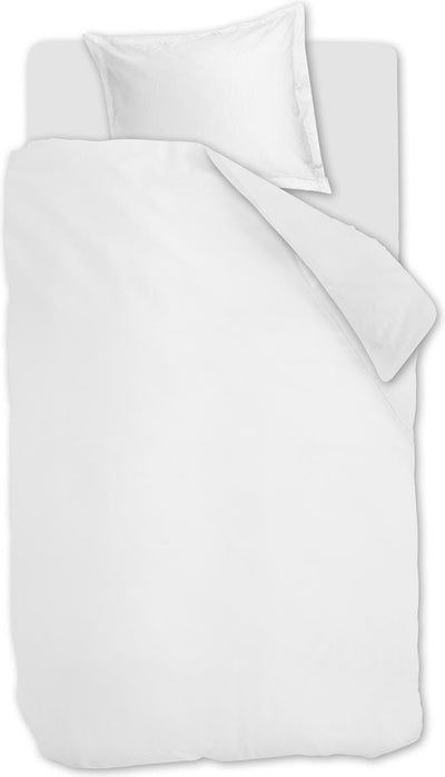Beddinghouse gloss dekbedovertrek - effen - eenpersoons - 140x200 220 cm - wit