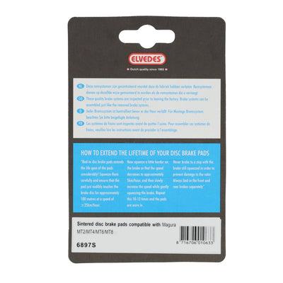 Schijfremblokset Elvedes gesinterd Magura MT2, MT4, MT6, MT8 (1 pair)
