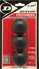 Dunlop progress - squashballen halfgevorderde speler- 3ball blister- zwart