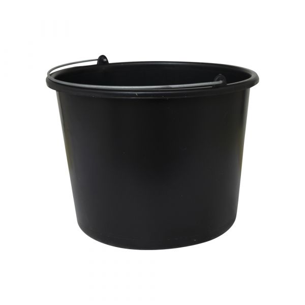 Emmer plastic zwart 12 liter