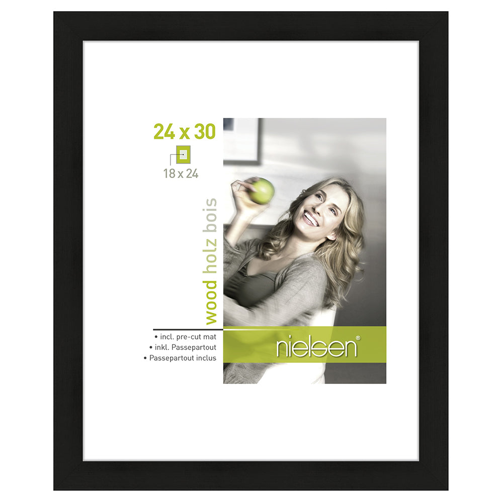 Nielsen design nielsen fotolijst 8988006 apollon zwart 24x30 18x24 cm