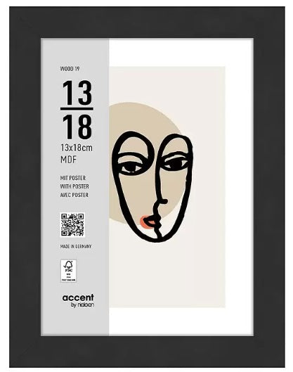 Nielsen design nielsen fotolijst 3232201 wood 19 zwart 13x18 cm