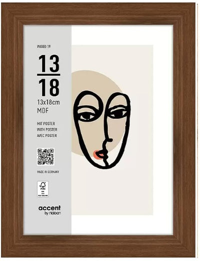 Nielsen design nielsen fotolijst 3232205 wood 19 walnut 13x18 cm