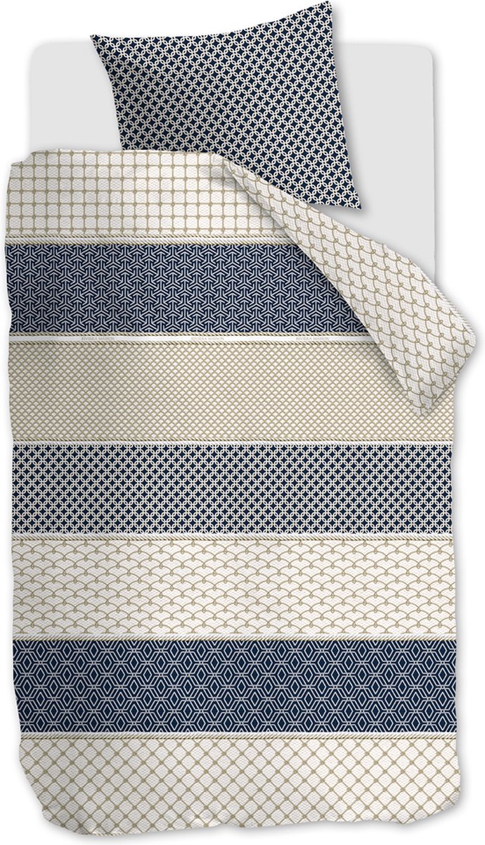 Riviera maison ropes dekbedovertrek - eenpersoons - 140x200 220 - marineblauw