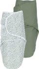 Meyco baby cheetah uni swaddle inbakerdoek - 2-pack - forest green - 0-3 maanden - 1.0 tog
