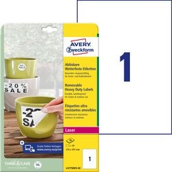 Etiketten avery l4775rev20 wit 20 stuks