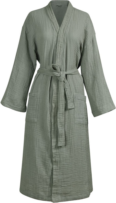 Vtwonen gentle embrace bathrobe badjas - saliegroen - s m