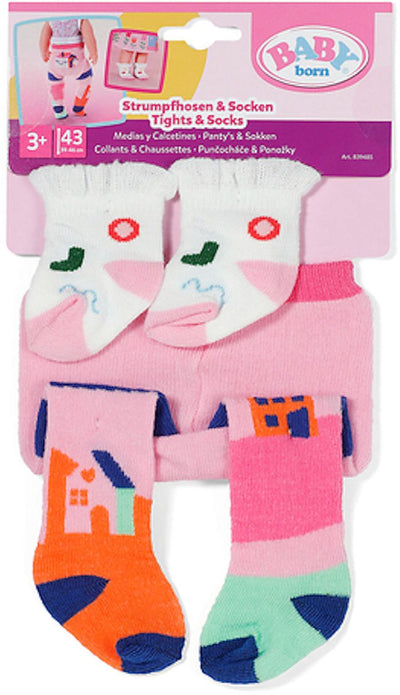 Baby born poppenkleding set maillot en sokken 43 cm multicolor.