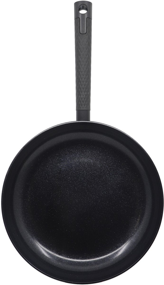 Merkloos sans marque cb chef koekenpan - ø 24cm - 100% pfas vrij - keramische antiaanbaklaag - inductie koekenpan - zwart