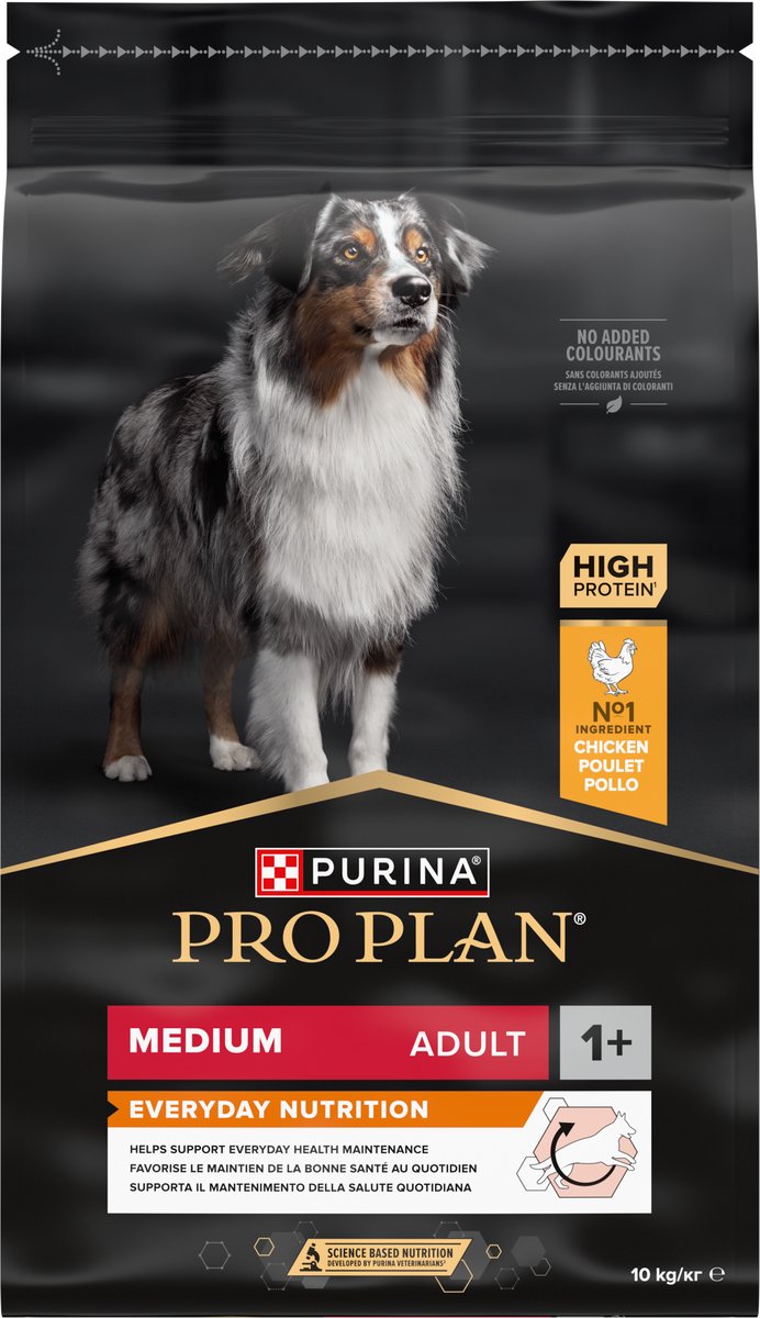 Pro plan purina® ® medium adult everday nutrition - hondenvoer droogvoer - kip - 10 kg