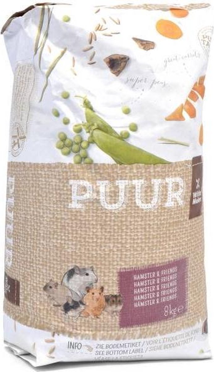 Witte molen - knaagdierenvoer - knaagdier - puur hamster friends 8kg - 1st