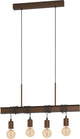 Eglo townshend 4 hanglamp - e27 - 70 cm - bruin
