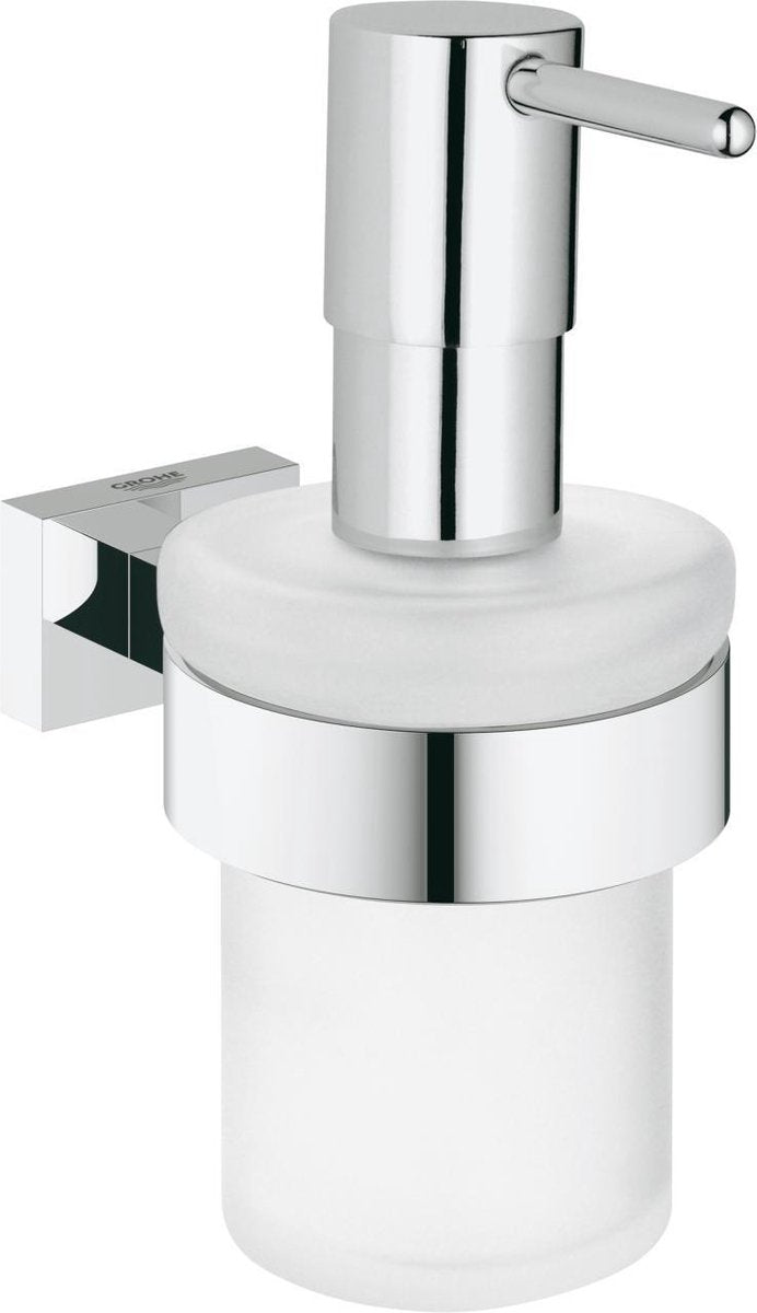 Grohe essentials cube houder met zeepdispenser - chroom - 160ml - 40756001