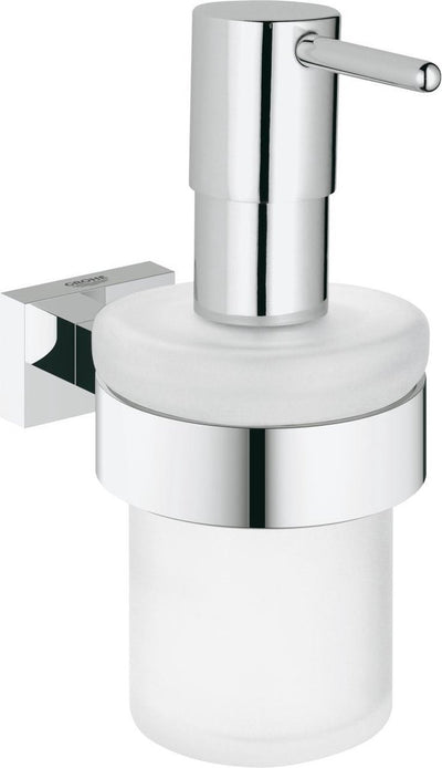 Grohe essentials cube houder met zeepdispenser - chroom - 160ml - 40756001