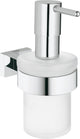 Grohe essentials cube houder met zeepdispenser - chroom - 160ml - 40756001