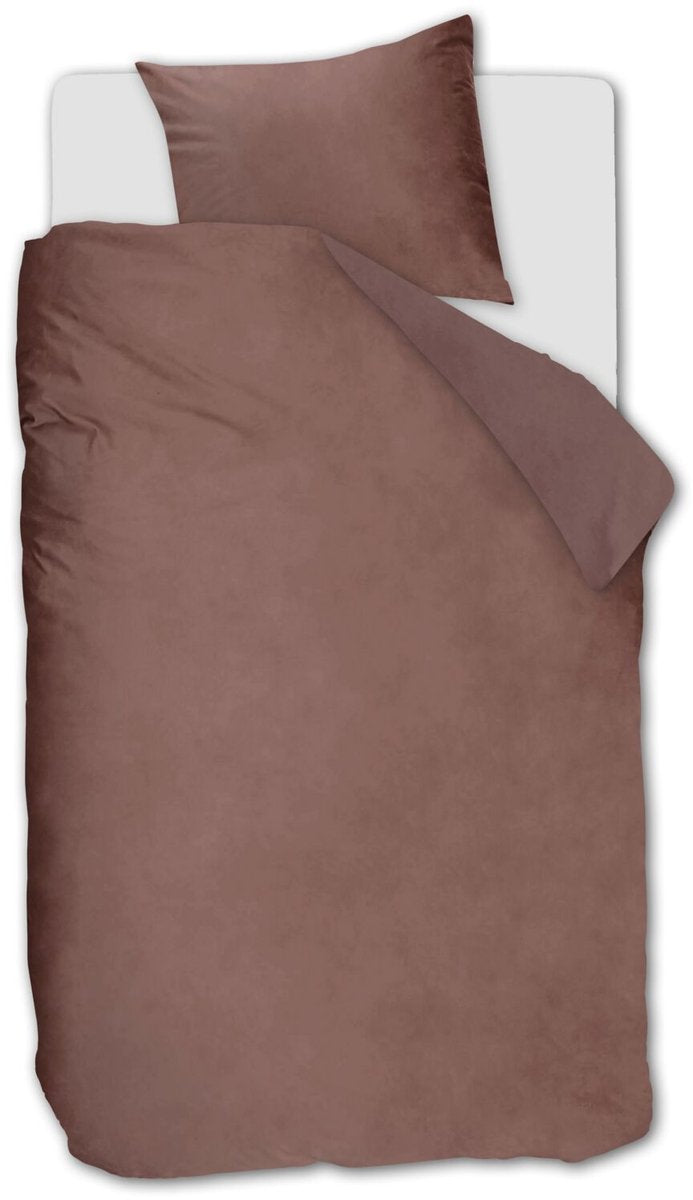 Ambiante velvety dekbedovertrek - eenpersoons - 140 x 200 220 cm - roze