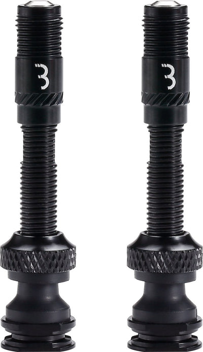 Bbb cycling corecap al valve - tubeless ventielset - 300% meer luchtstroom - universele pomp-compatibiliteit - aluminium - 40mm - 2 stuks - zwart - bti-166