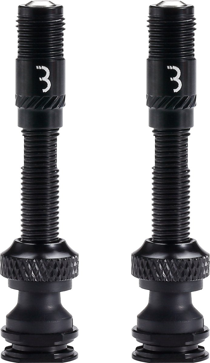Bbb cycling corecap al valve - tubeless ventielset - 300% meer luchtstroom - universele pomp-compatibiliteit - aluminium - 40mm - 2 stuks - zwart - bti-166