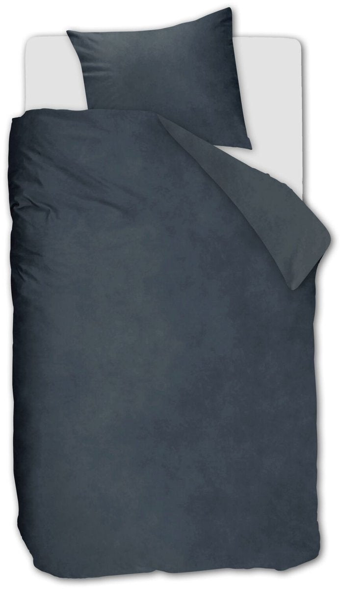 Ambiante velvety dekbedovertrek - eenpersoons - 140 x 200 220 cm - blauw