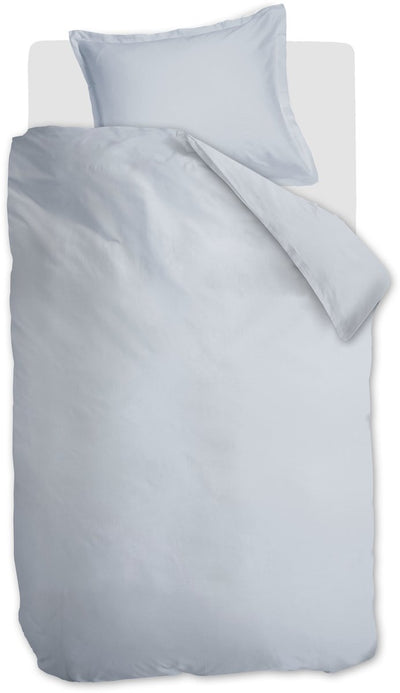 Ambiante satin uni dekbedovertrek - eenpersoons - 140 x 200 220 cm - licht blauw
