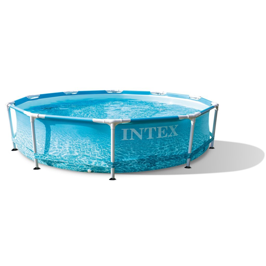Intex 28208gn beachside metal frame zwembad + filterpomp 305x76 cm blauw