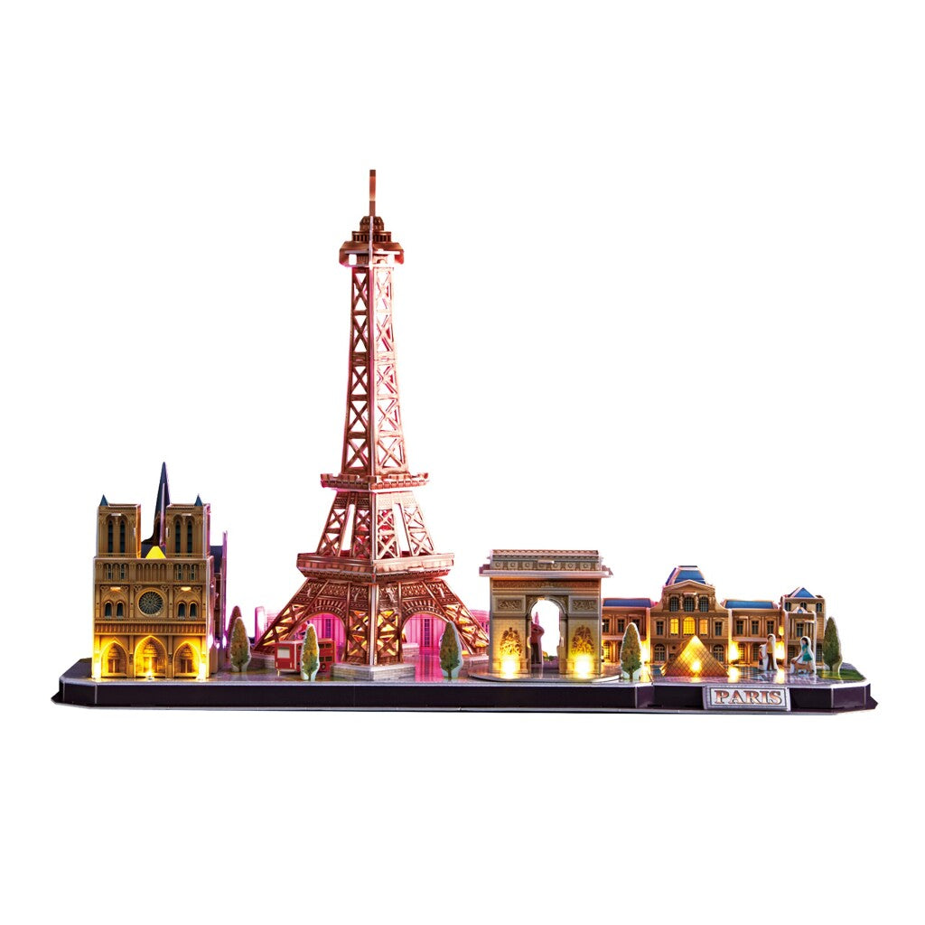 Cubic fun 3d puzzel city line paris met led verlichting, 115dlg.