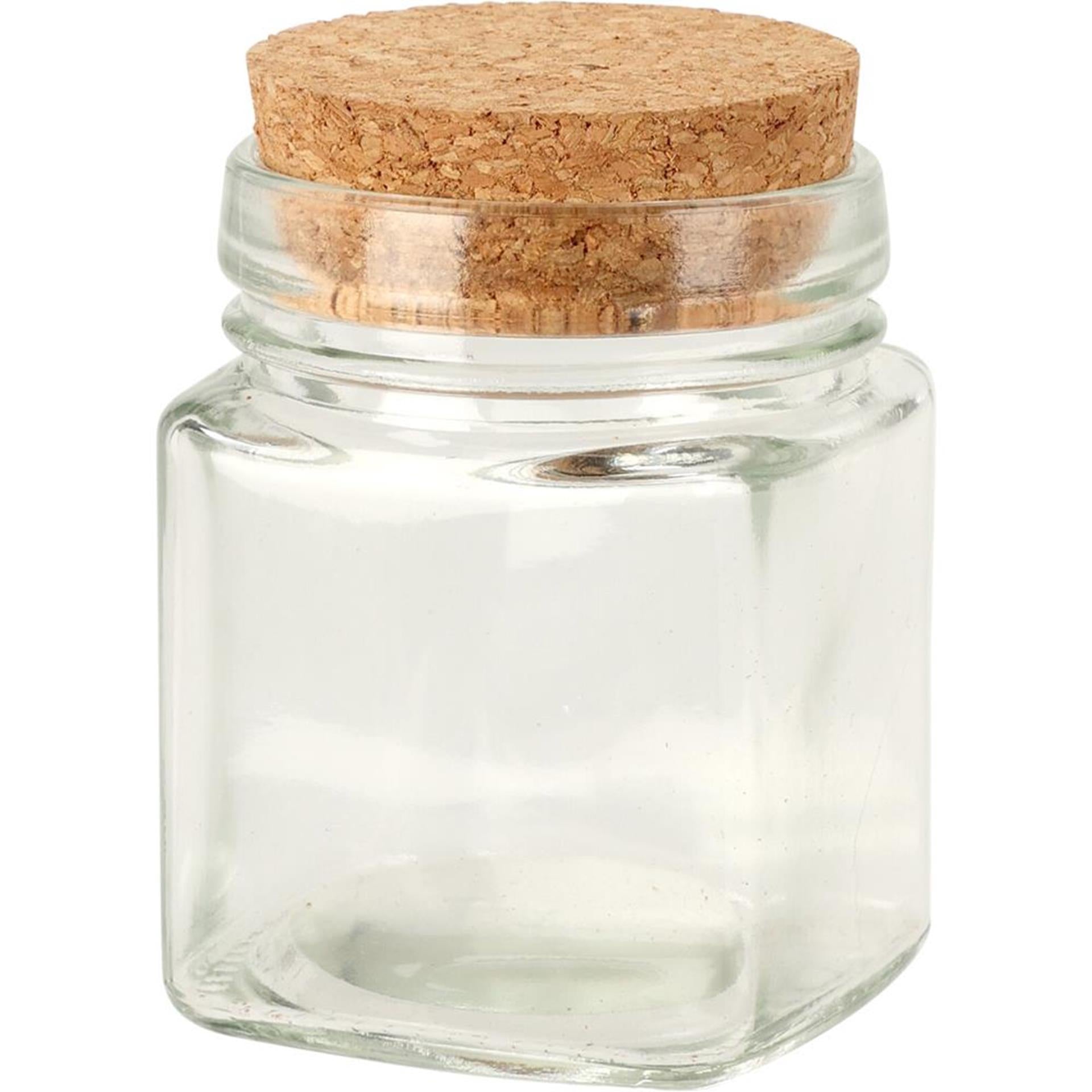Excellent houseware voorraadpot glas met kurk deksel 160ml