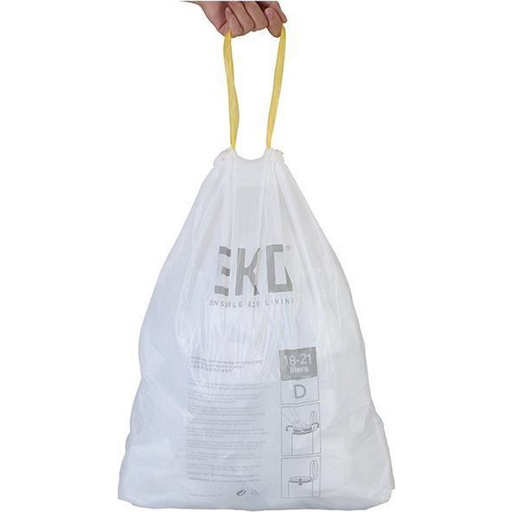 Eko afvalzak met trekband wit 3-6 liter type a - 1 rol