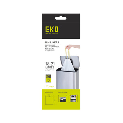 Eko afvalzakken type d | 18 - 21 liter | rol 20 stuks