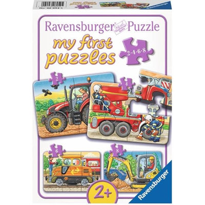 Ravensburger op het werk- my first puzzels -2+4+6+8 stukjes - kinderpuzzel