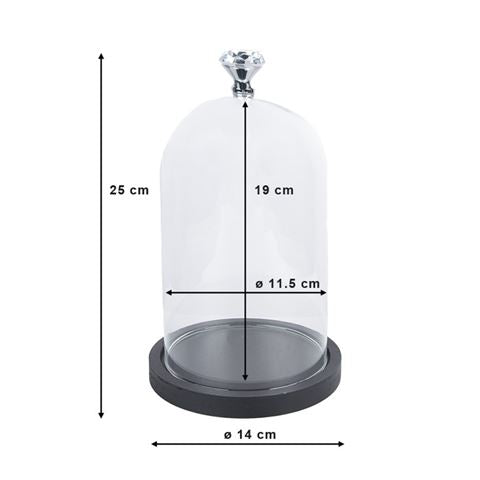Clayre eef 6gl2544 stolp transparant 14x25 cm